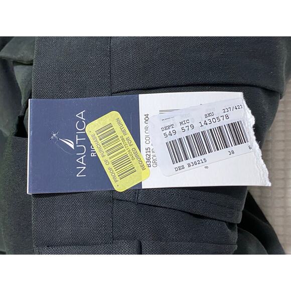 NWT Nautica Rigger shorts size 38 Silk Linen 9" inseam mens Black - Picture 5 of 7